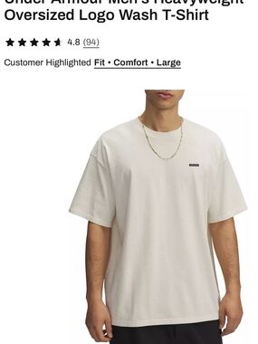 Under Armour MenOversized Logo Wash T-Shirt - Tan 2XL